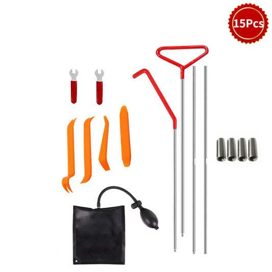 Kit apertura portiere auto con cuscino gonfiabile e asta lunga – set 15 pezzi