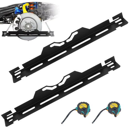 Kit Piastre Allineamento Ruote in Acciaio Inox – Strumento Convergenza Fai-Da-Te con 2 Metri a Nastro